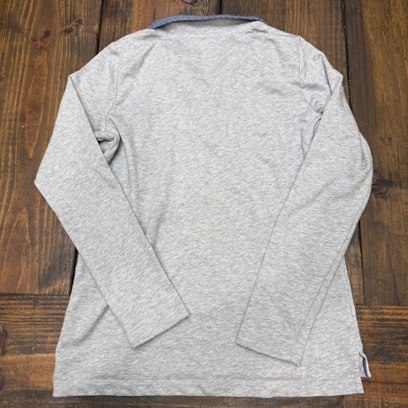 LL Bean Women's Grey Heather button Neck Pullover Sweatshirt, size XS, cotton - Picture 6 of 6